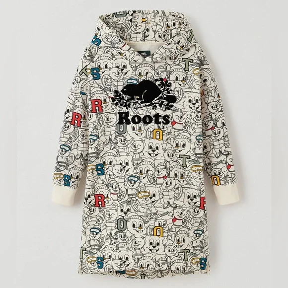 Roots Multicolor Cartoon Hoodie Dress - Picture 1 of 6